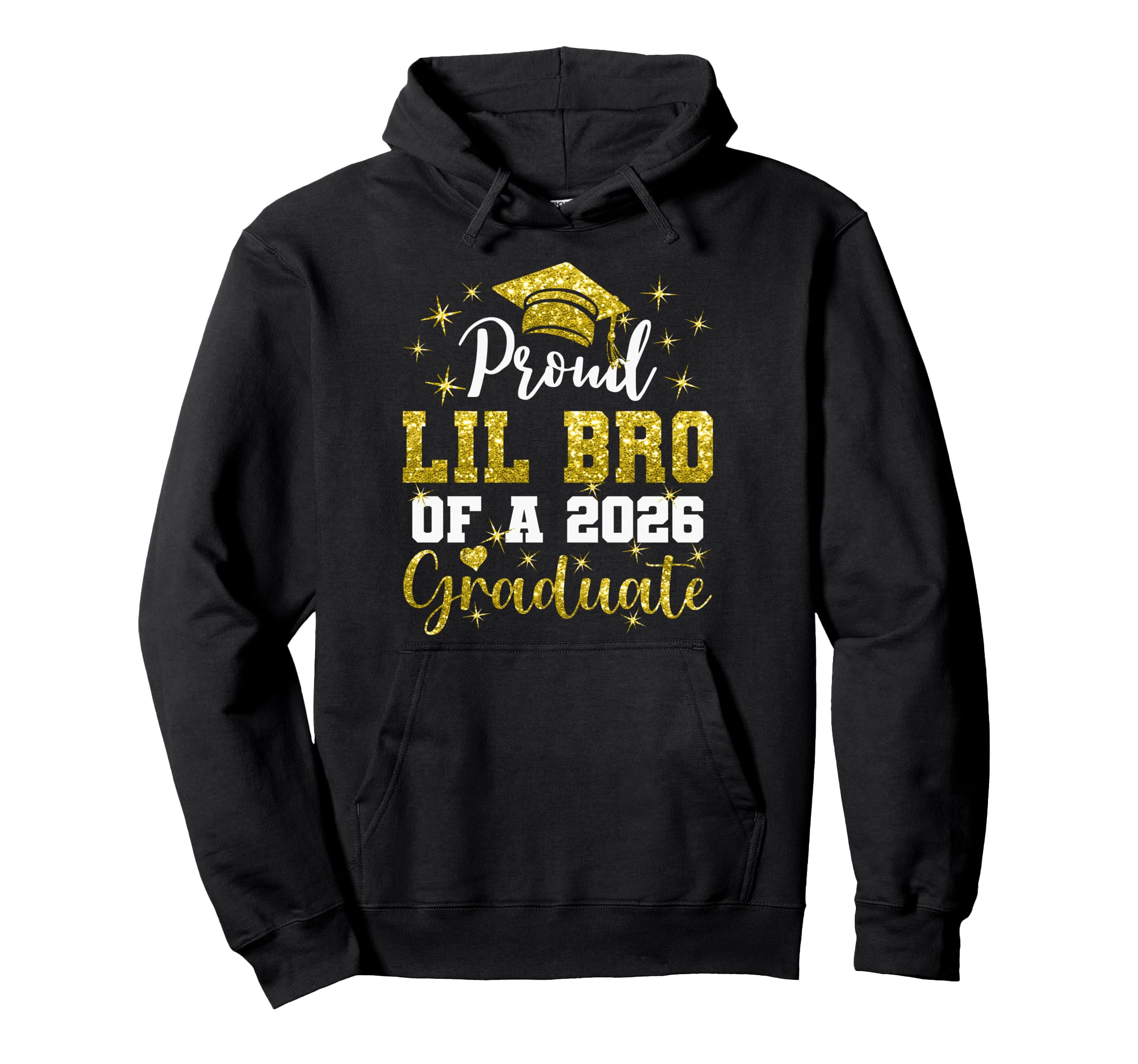 Super Proud Lil Bro 2026 Graduate Hoodie - Graphic Print for Adults - T-Shirt, Sweatshirt, Hoodie