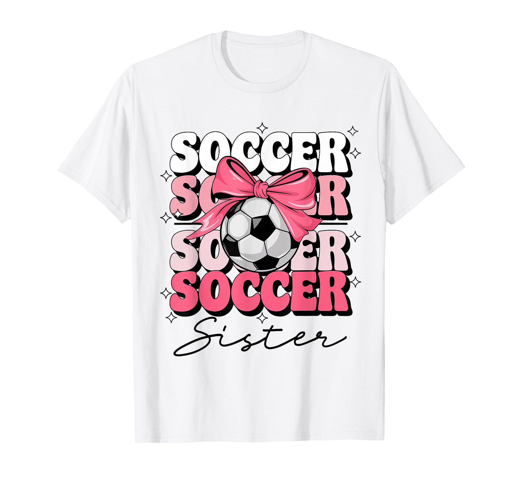 Groovy Soccer Sister Coquette Bow T-Shirt - Casual Everyday Wear Unisex - T-Shirt, Sweatshirt, Hoodie