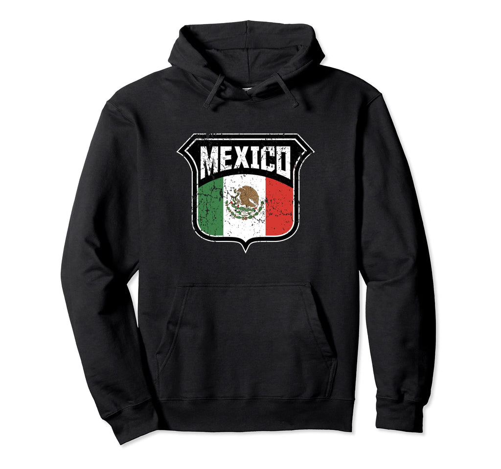 Mexico Soccer Country Flag Crest Hoodie - Fun Novelty Design for Adults - T-Shirt, Sweatshirt, Hoodie