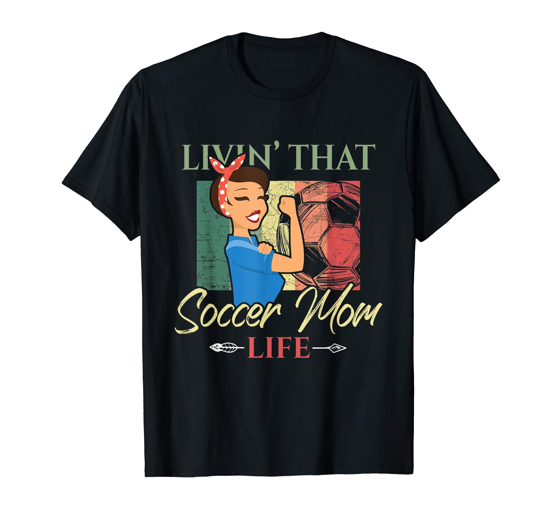 Livin That Soccer Mom Life Living T-Shirt - Novelty Apparel for Adults - T-Shirt, Sweatshirt, Hoodie