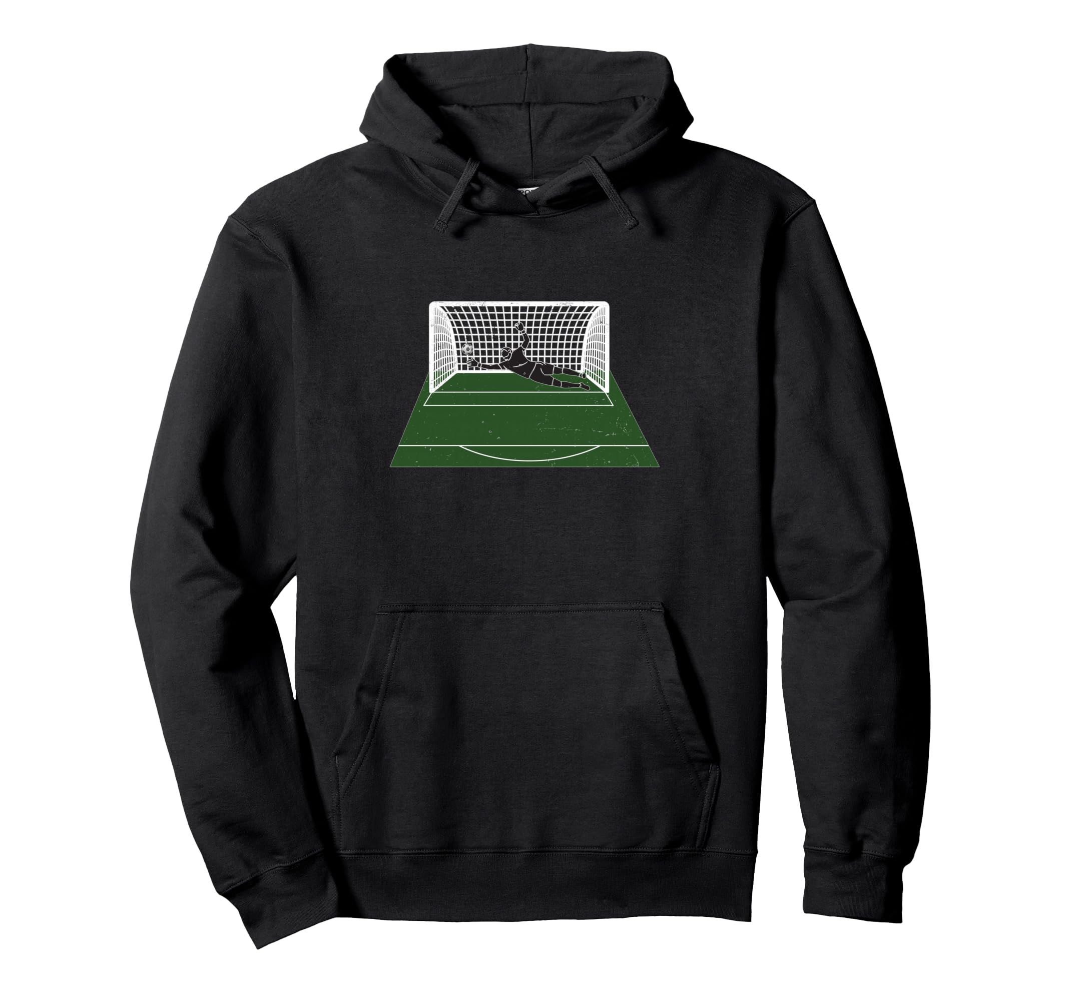 Goalkeeper Save Pitch Goal Net Soccer Hoodie - Aesthetic Graphic Men Women - T-Shirt, Sweatshirt, Hoodie