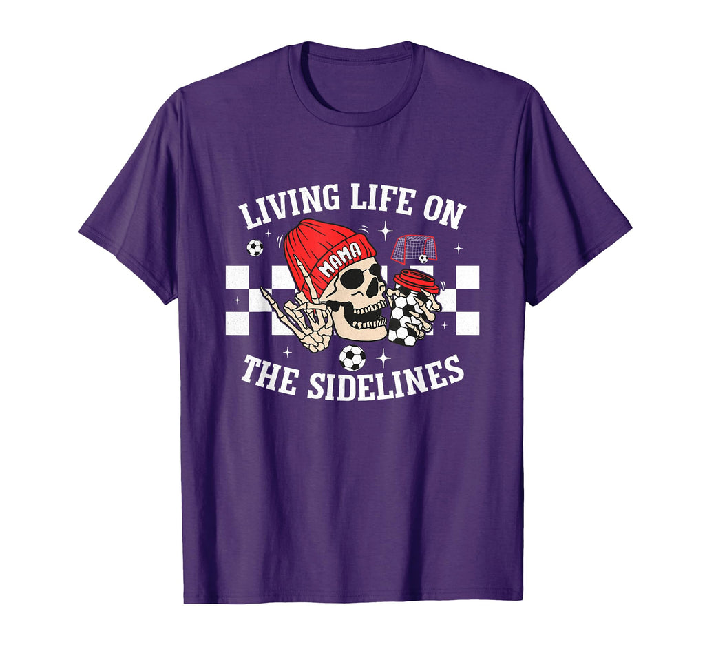 Living Life Sidelines Mom Skeleton T-Shirt - Graphic Print for Adults - T-Shirt, Sweatshirt, Hoodie