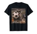 Funny Raccoon Soccer Fan Smoking T-Shirt - Aesthetic Graphic Unisex - T-Shirt, Sweatshirt, Hoodie