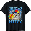 Lollipop Cat Meme Greetings Huzz Funny Silly Cats - Adult & Kids T-Shirts, Sweatshirts & Hoodies apparel design preview 1
