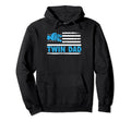 Dad Twins Father Two American Flag Hoodie - Novelty Apparel for Adults - T-Shirt, Sweatshirt, Hoodie