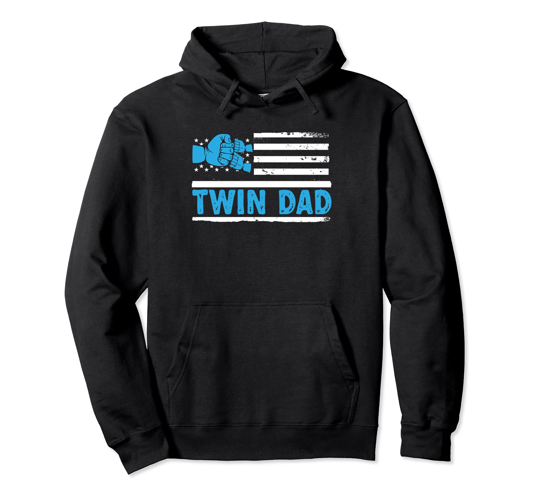 Dad Twins Father Two American Flag Hoodie - Novelty Apparel for Adults - T-Shirt, Sweatshirt, Hoodie