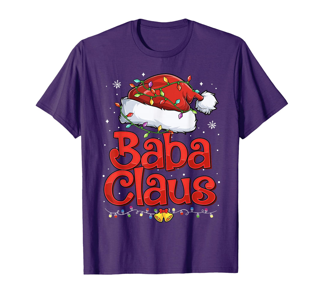 Mens Baba Claus Santa Hat Lights T-Shirt - Fun Novelty Design for Adults - T-Shirt, Sweatshirt, Hoodie