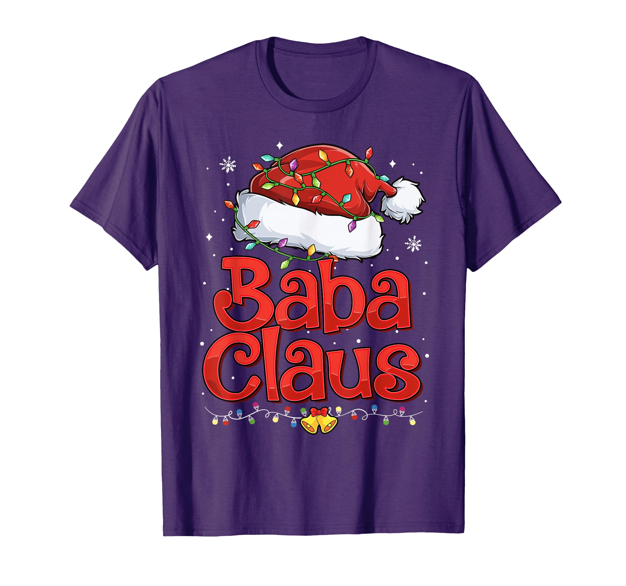 Mens Baba Claus Santa Hat Lights T-Shirt - Fun Novelty Design for Adults - T-Shirt, Sweatshirt, Hoodie