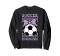 Soccer Sister Ball Purple Coquette Bow Sweatshirt - Trendy Graphic Unisex - T-Shirt, Sweatshirt, Hoodie