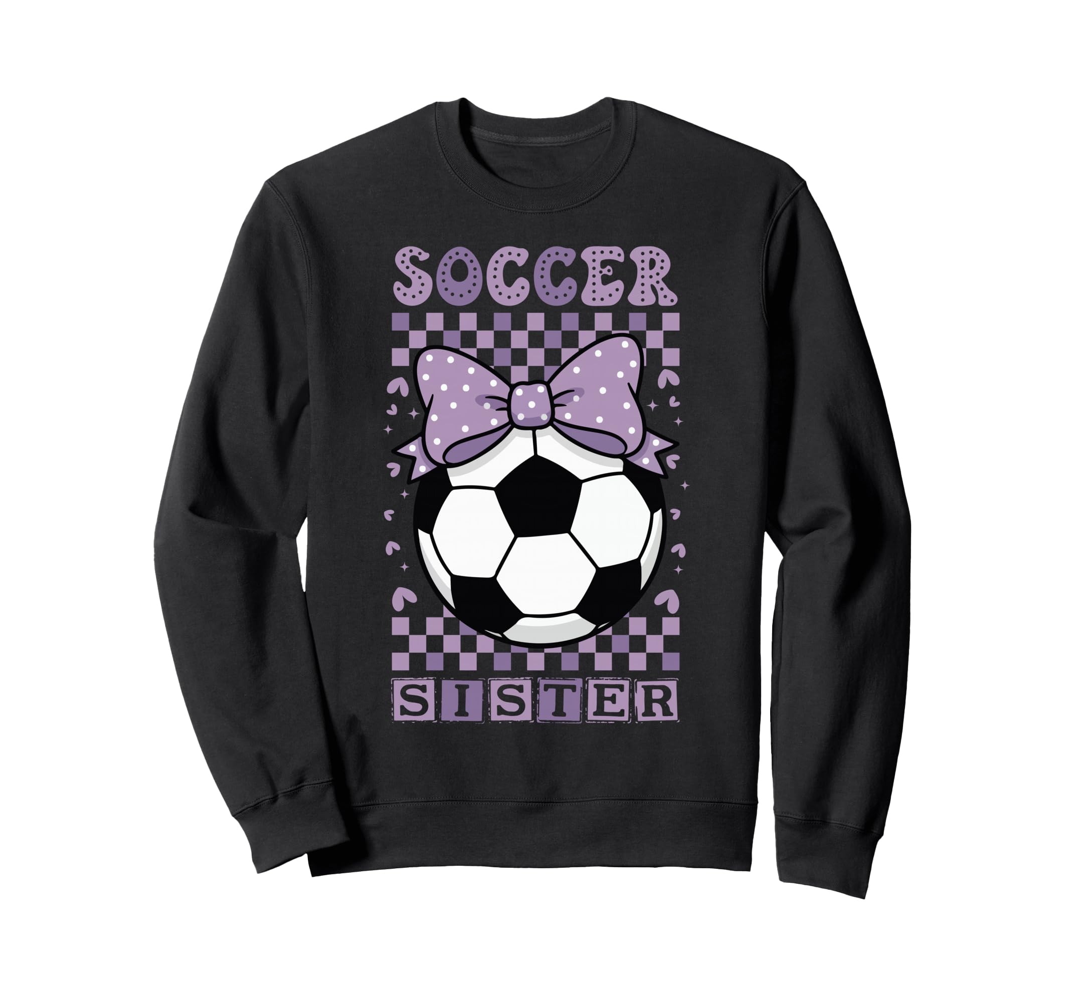 Soccer Sister Ball Purple Coquette Bow Sweatshirt - Trendy Graphic Unisex - T-Shirt, Sweatshirt, Hoodie