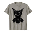 Halloween Grumpy Black Kitten Bat Costume T-Shirt - Trendy Graphic Unisex - T-Shirt, Sweatshirt, Hoodie