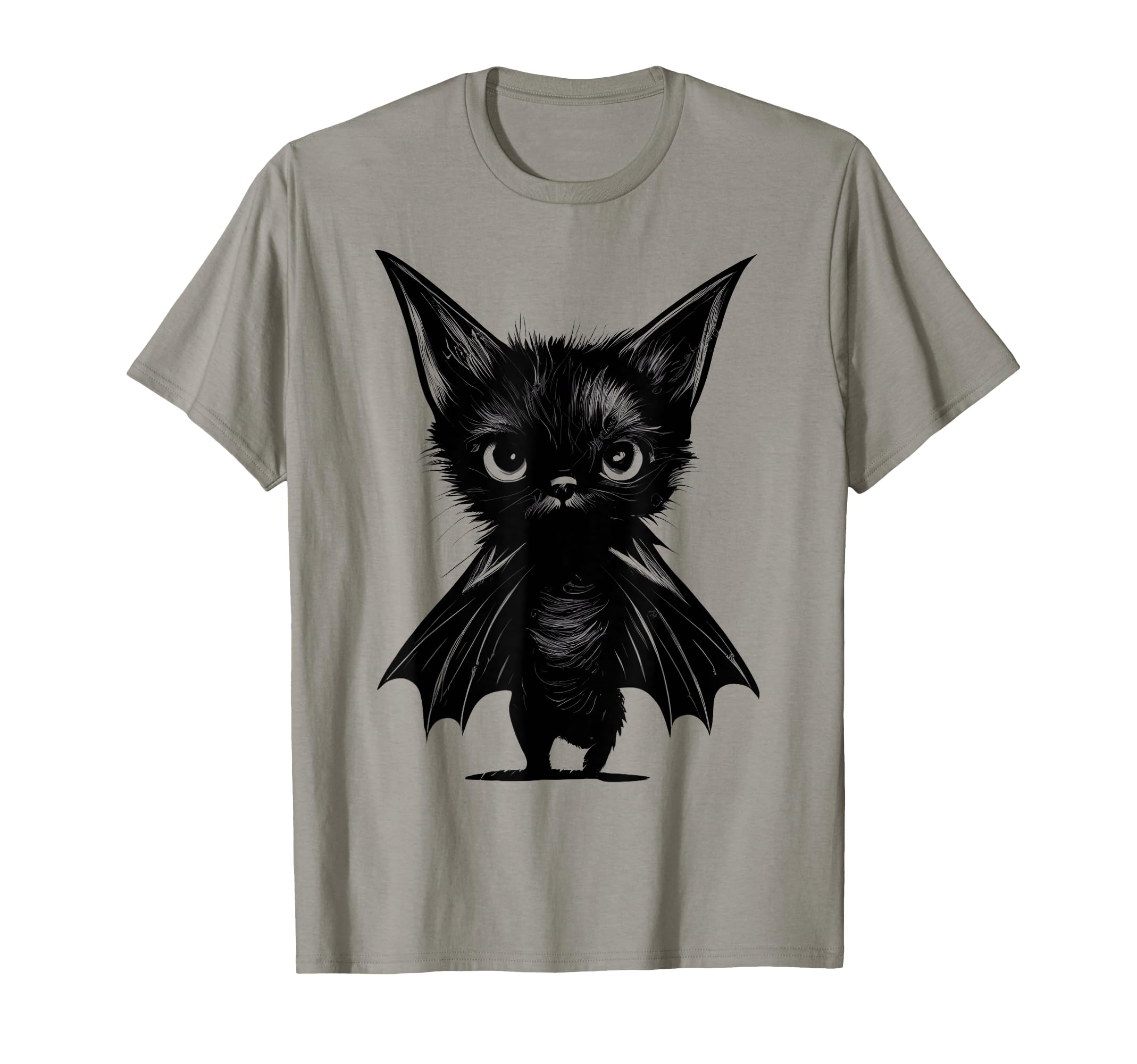 Halloween Grumpy Black Kitten Bat Costume T-Shirt - Trendy Graphic Unisex - T-Shirt, Sweatshirt, Hoodie