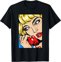 Suspicious Women Pop Art Comic Book Popular Culture - Adult & Kids T-Shirts, Sweatshirts & Hoodies apparel design preview 1