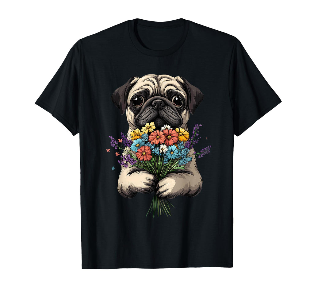 Pug Dog Face Colorful Portrait Animal T-Shirt - Minimalist Print Men Women - T-Shirt, Sweatshirt, Hoodie