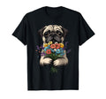 Pug Dog Face Colorful Portrait Animal T-Shirt - Minimalist Print Men Women - T-Shirt, Sweatshirt, Hoodie