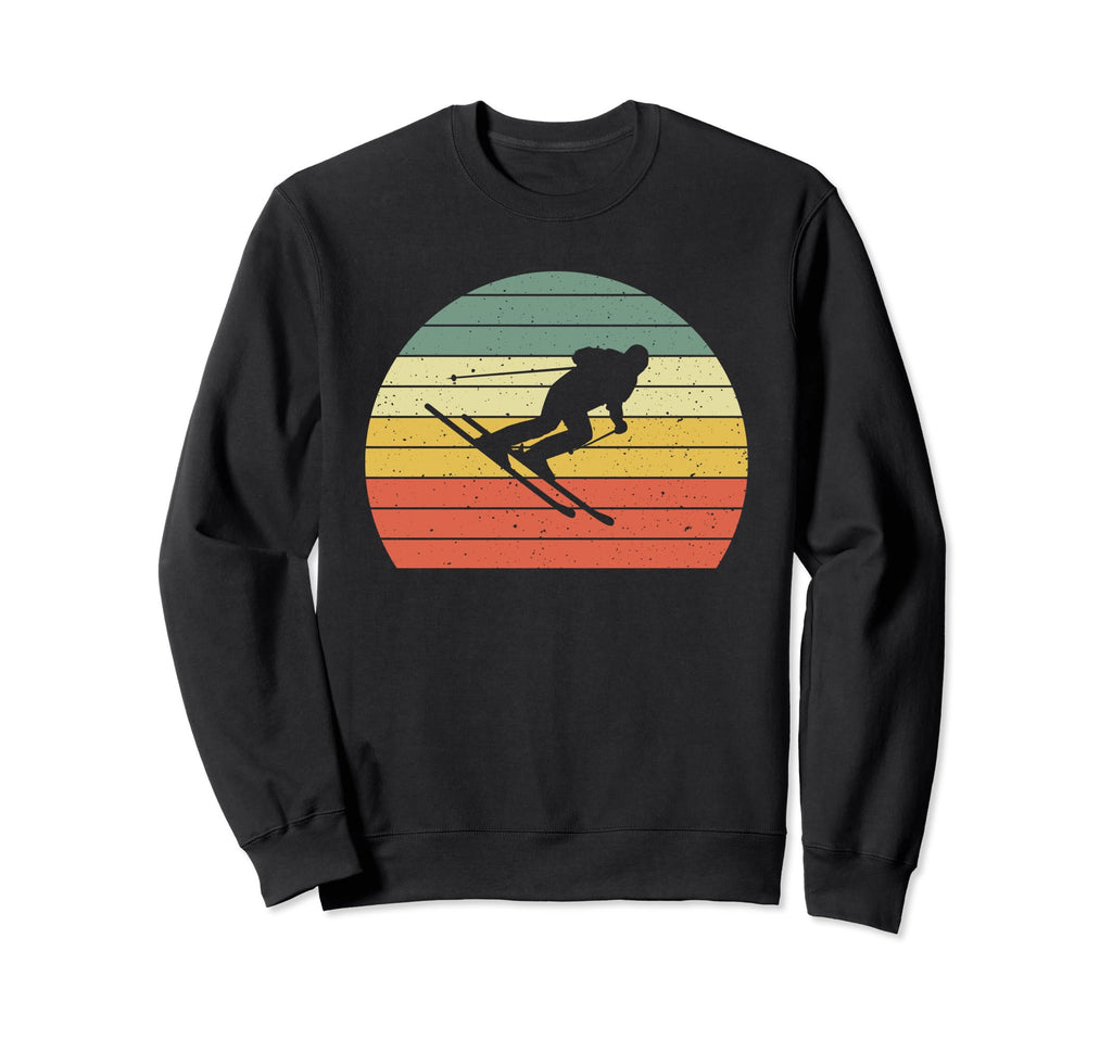 Ski Sunset Skier Skiing Dad Ski Sweatshirt - Aesthetic Graphic for Adults - T-Shirt, Sweatshirt, Hoodie