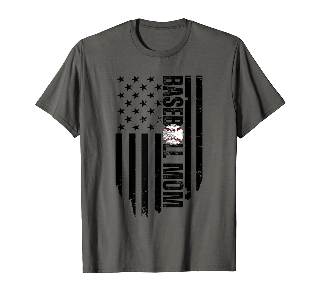 Baseball Mom Usa Flag Baseball Mama T-Shirt - Novelty Apparel Men Women - T-Shirt, Sweatshirt, Hoodie