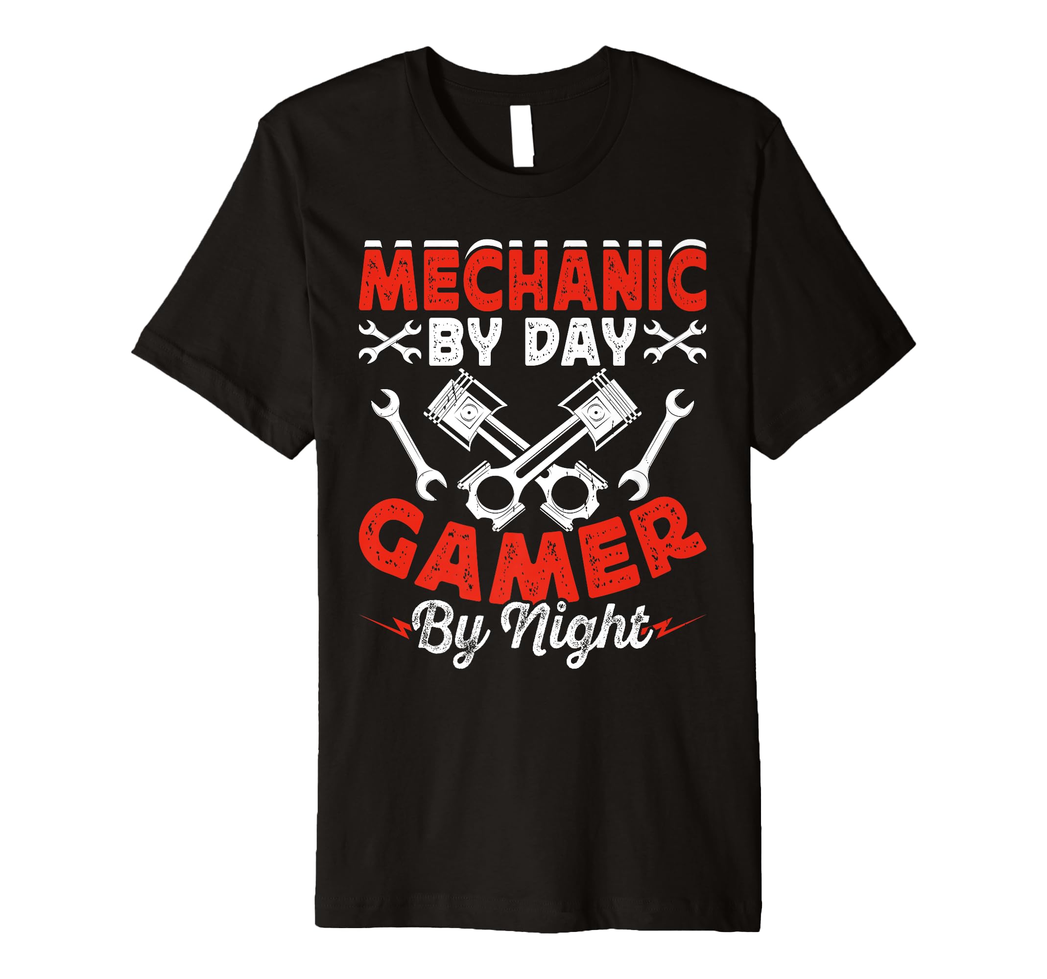 Car Mechanic Dad Gamer Night Garage T-Shirt - Minimalist Print Unisex - T-Shirt, Sweatshirt, Hoodie