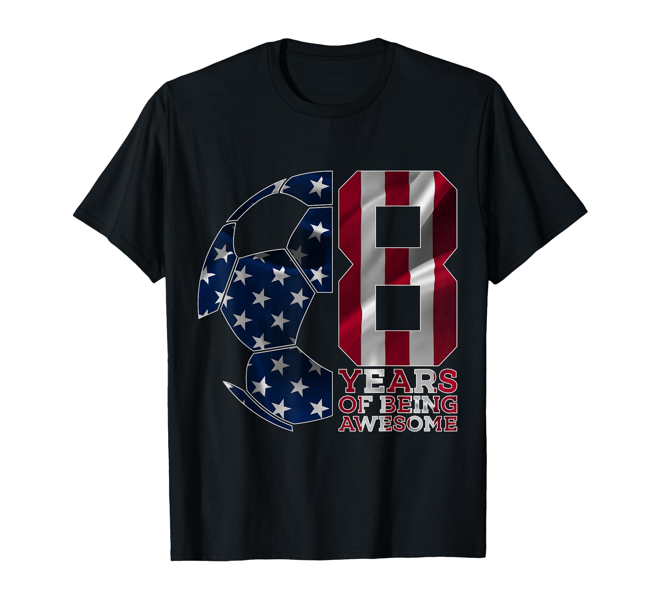 8 Years Being Awesome Soccer 8Th T-Shirt - Minimalist Print for Adults - T-Shirt, Sweatshirt, Hoodie