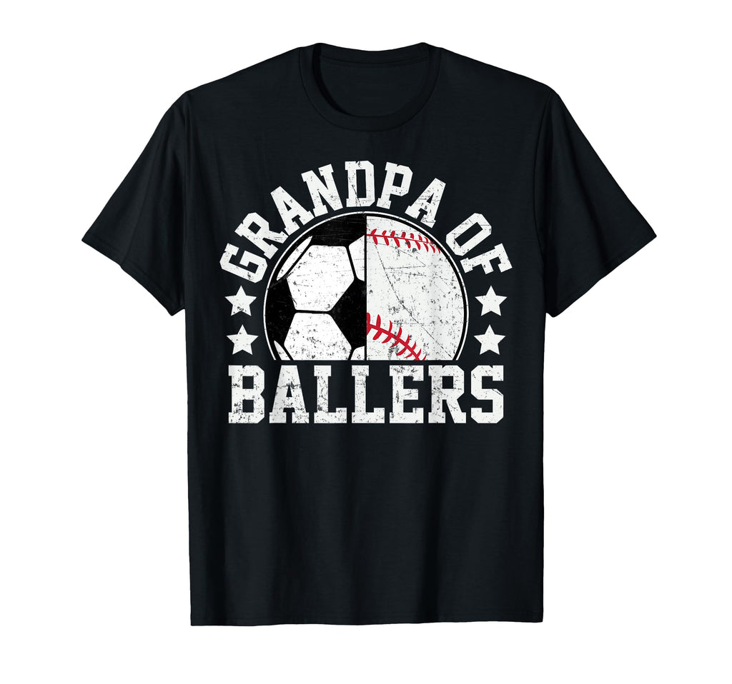 Grandpa Ballers Soccer Baseball T-Shirt - Fun Novelty Design Men Women - T-Shirt, Sweatshirt, Hoodie