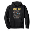 Biker Dad Motorcycle Father Day Skeleton Hoodie - Graphic Print Men Women - T-Shirt, Sweatshirt, Hoodie