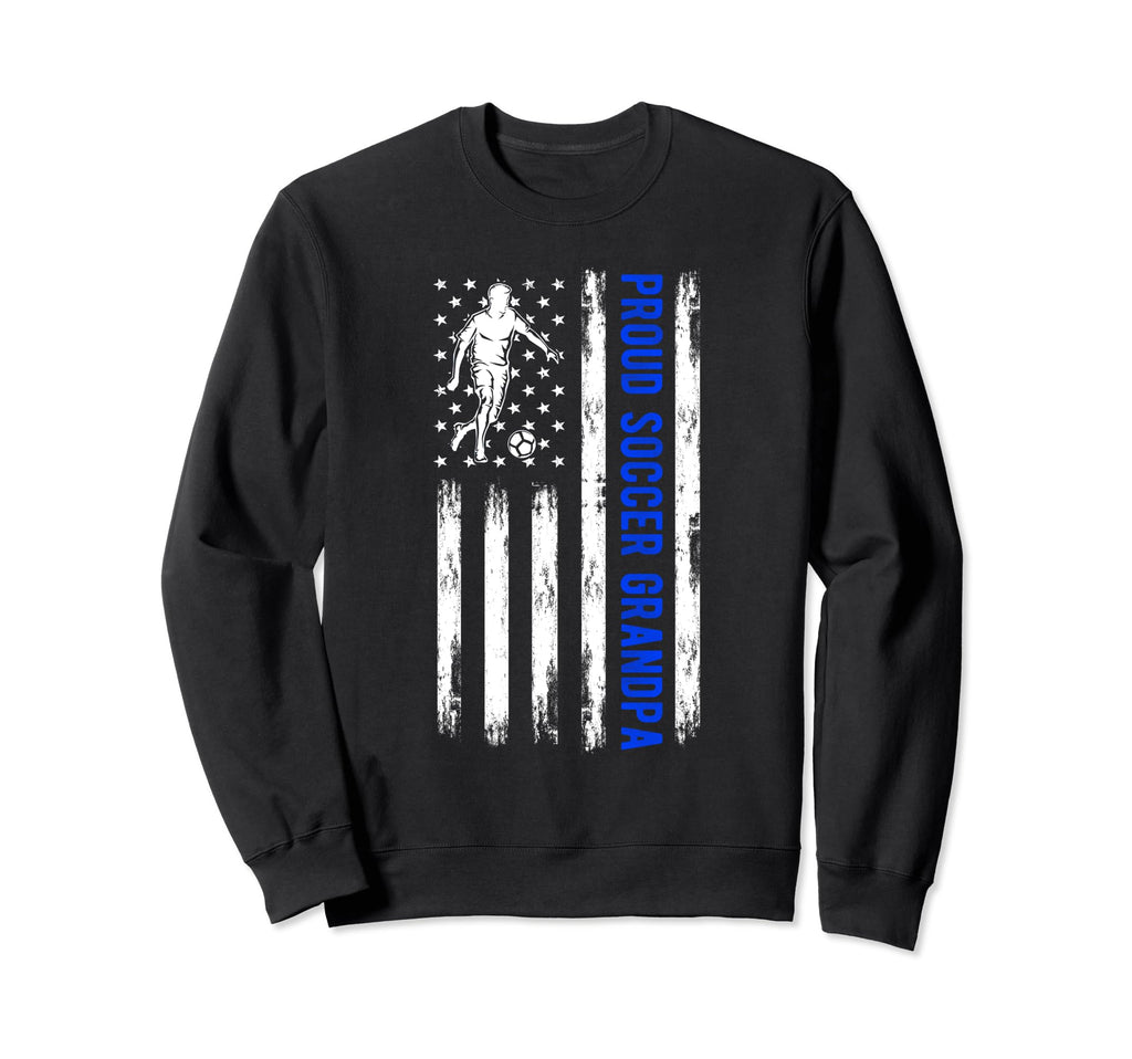 Proud Soccer Grandpa Usa Flag Sweatshirt - Aesthetic Graphic for Adults - T-Shirt, Sweatshirt, Hoodie