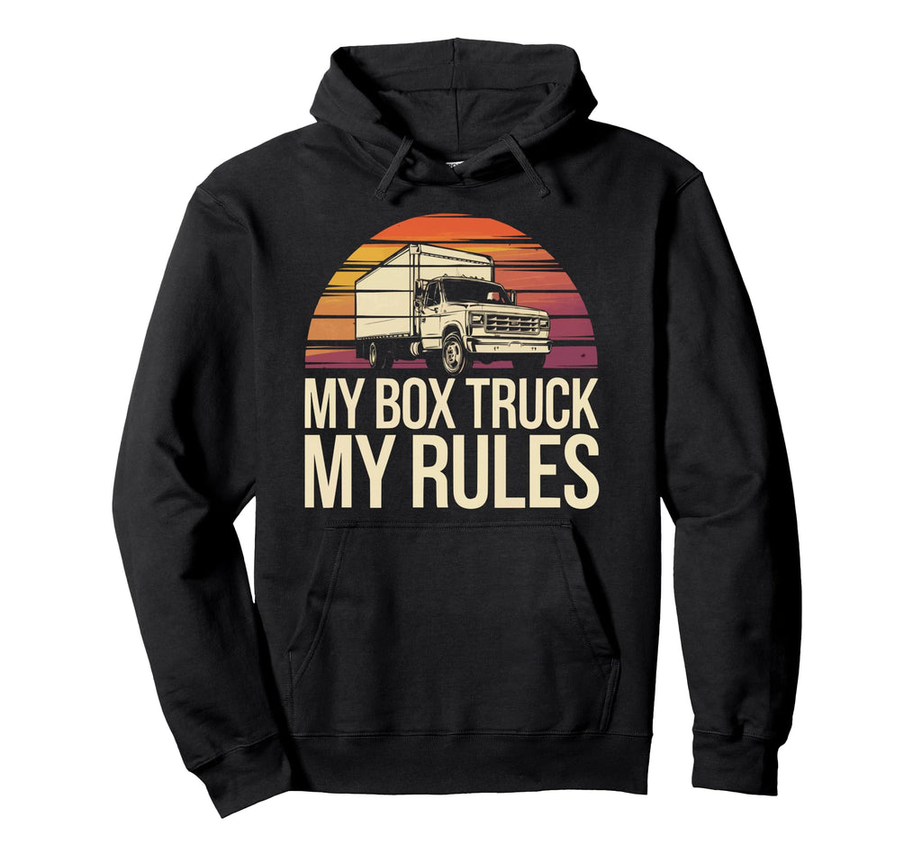 Box Truck Driving Truck Driver Proud Hoodie - Unique Graphic Men Women - T-Shirt, Sweatshirt, Hoodie
