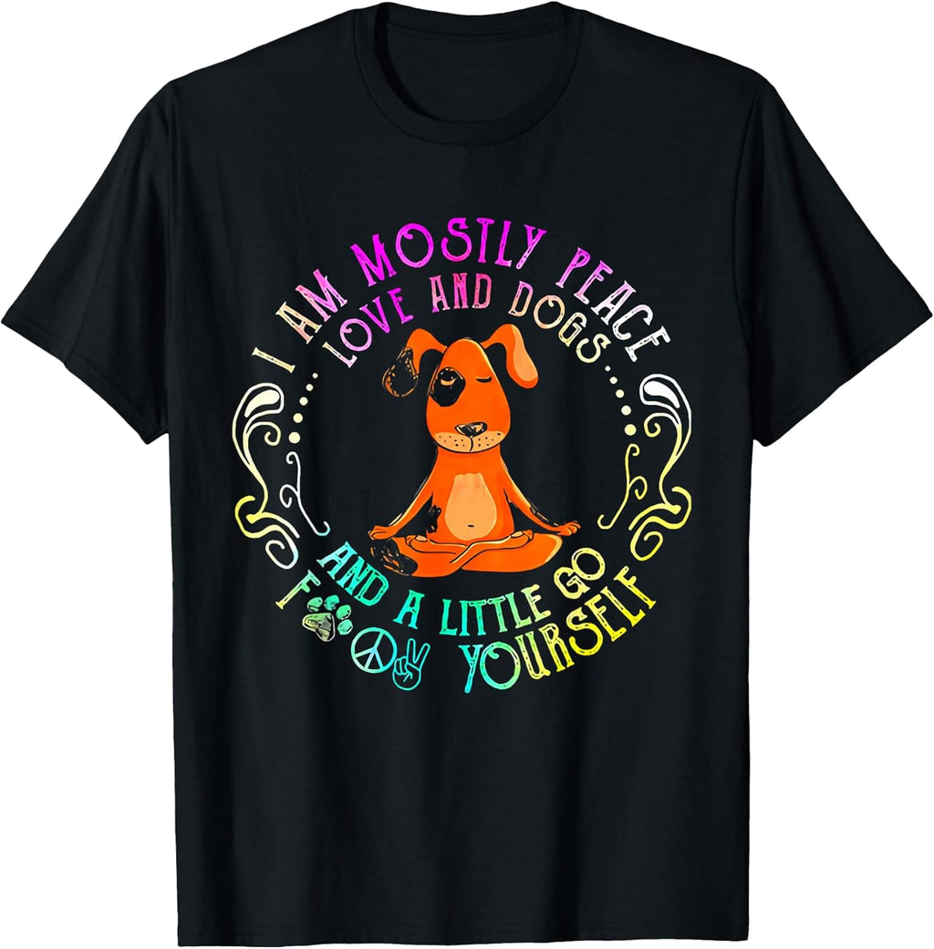 Love Hippie Yoga And Dogs Gift Ideas - Adult & Kids T-Shirts, Sweatshirts & Hoodies apparel design preview 1