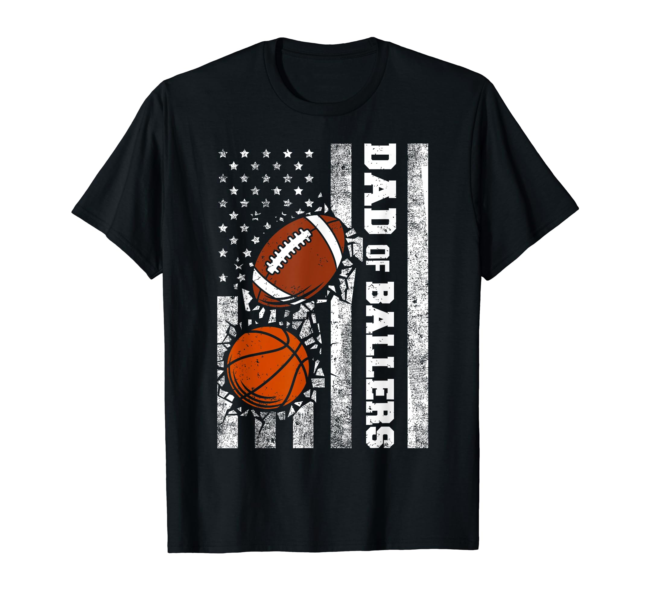 Dad Ballers Funny Usa Flag Football T-Shirt - Unique Graphic for Adults - T-Shirt, Sweatshirt, Hoodie