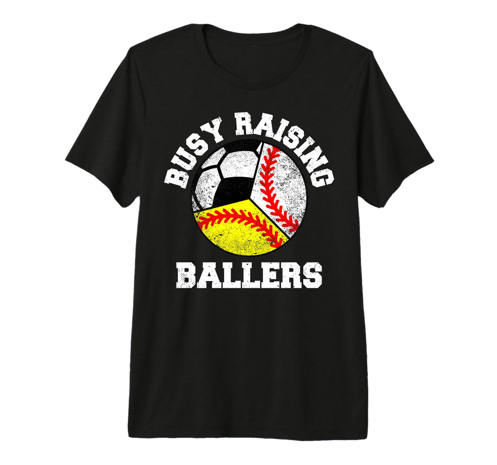 Busy Raising Ballers Funny Baseball T-Shirt - Custom Art Print for Adults - T-Shirt, Sweatshirt, Hoodie
