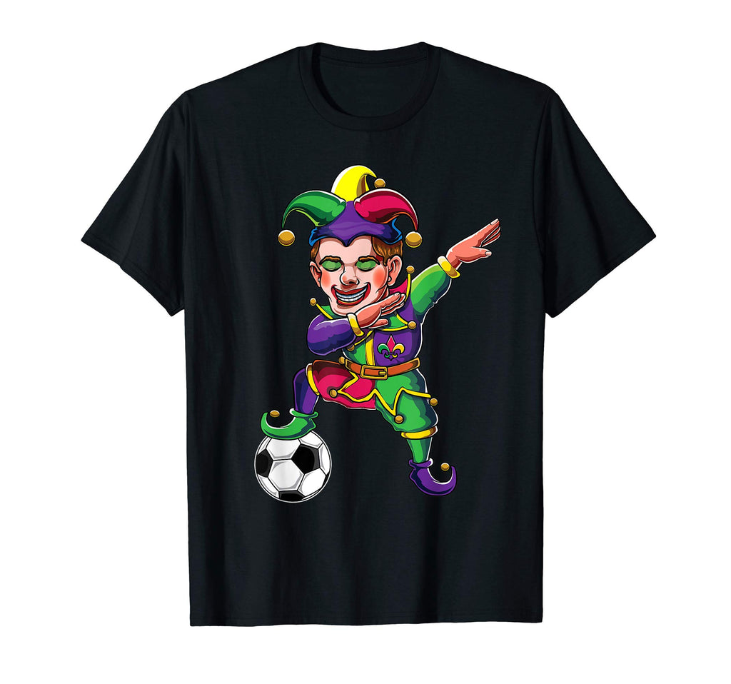 Dabbing Mardi Gras Jester Soccer T-Shirt - Custom Art Print Men Women - T-Shirt, Sweatshirt, Hoodie