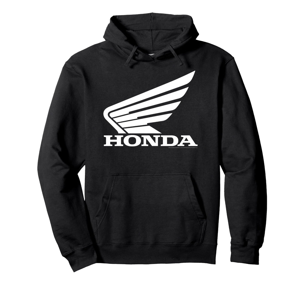Honda Wing White Minimalist Biker Hoodie - Aesthetic Graphic Unisex - T-Shirt, Sweatshirt, Hoodie