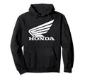 Honda Wing White Minimalist Biker Hoodie - Aesthetic Graphic Unisex - T-Shirt, Sweatshirt, Hoodie
