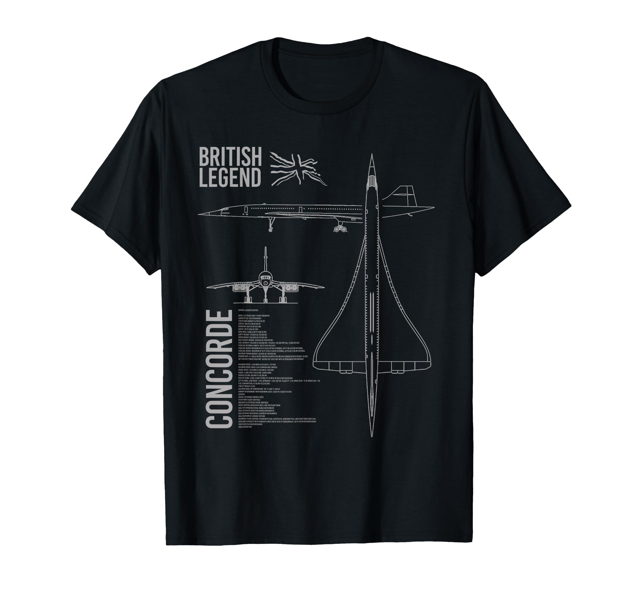 Concorde Airliner Aircraft Adults T-Shirt - Minimalist Print Men Women - T-Shirt, Sweatshirt, Hoodie