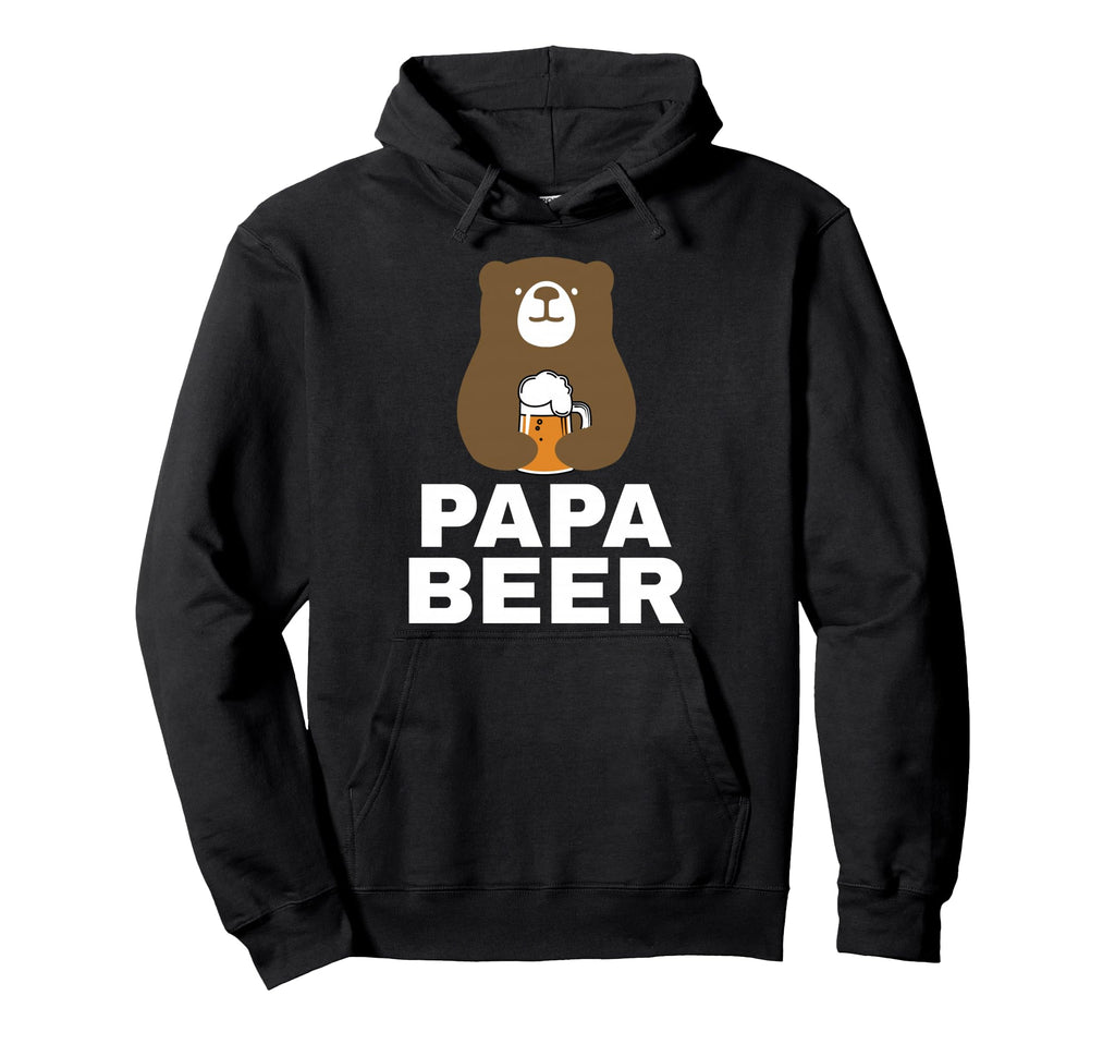 Papa Beer Bear Dad Fathers Day Gift Hoodie - Casual Everyday Wear Men Women - T-Shirt, Sweatshirt, Hoodie