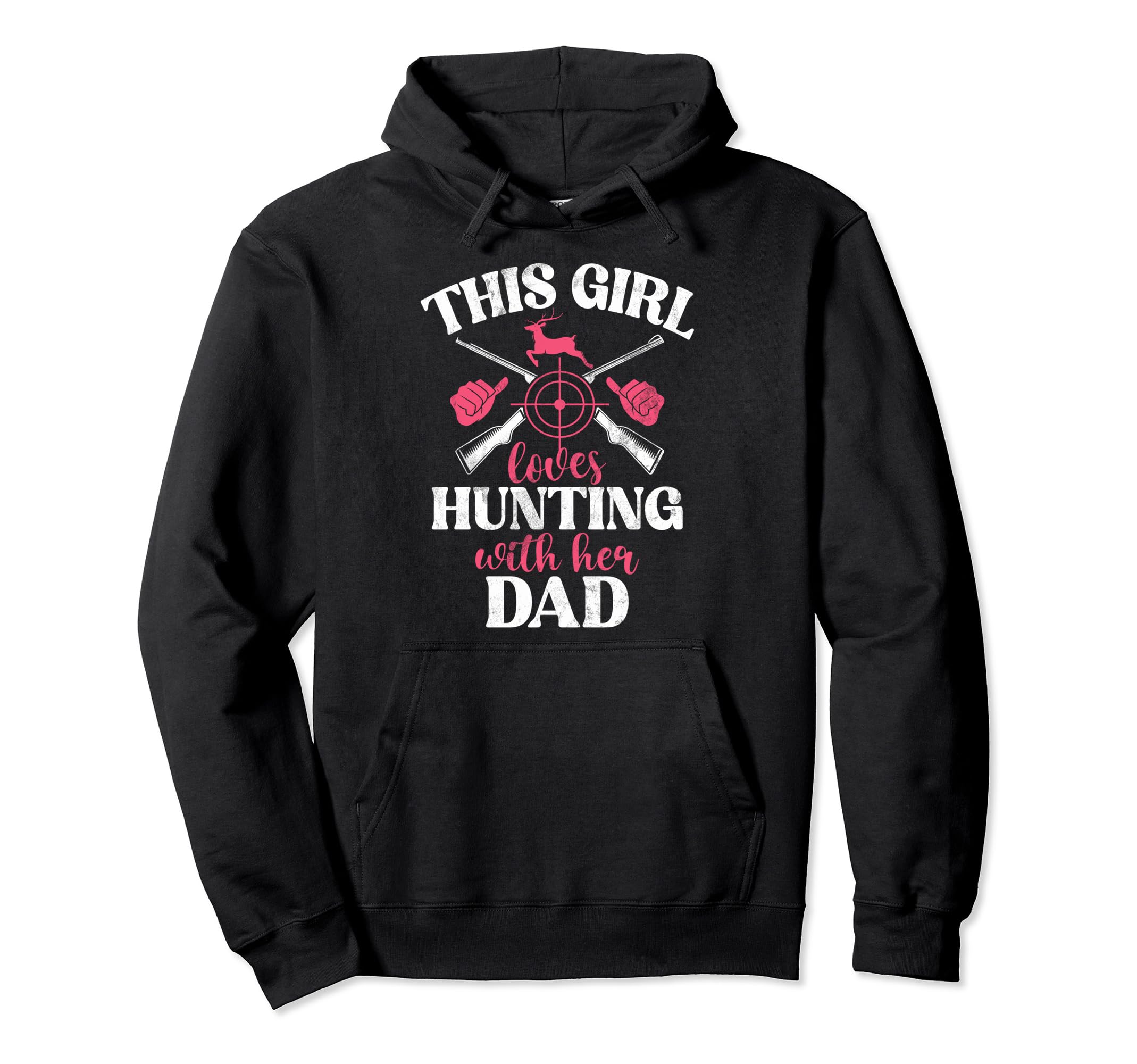 This Loves Hunting Her Dad Father Hoodie - Graphic Print for Adults - T-Shirt, Sweatshirt, Hoodie