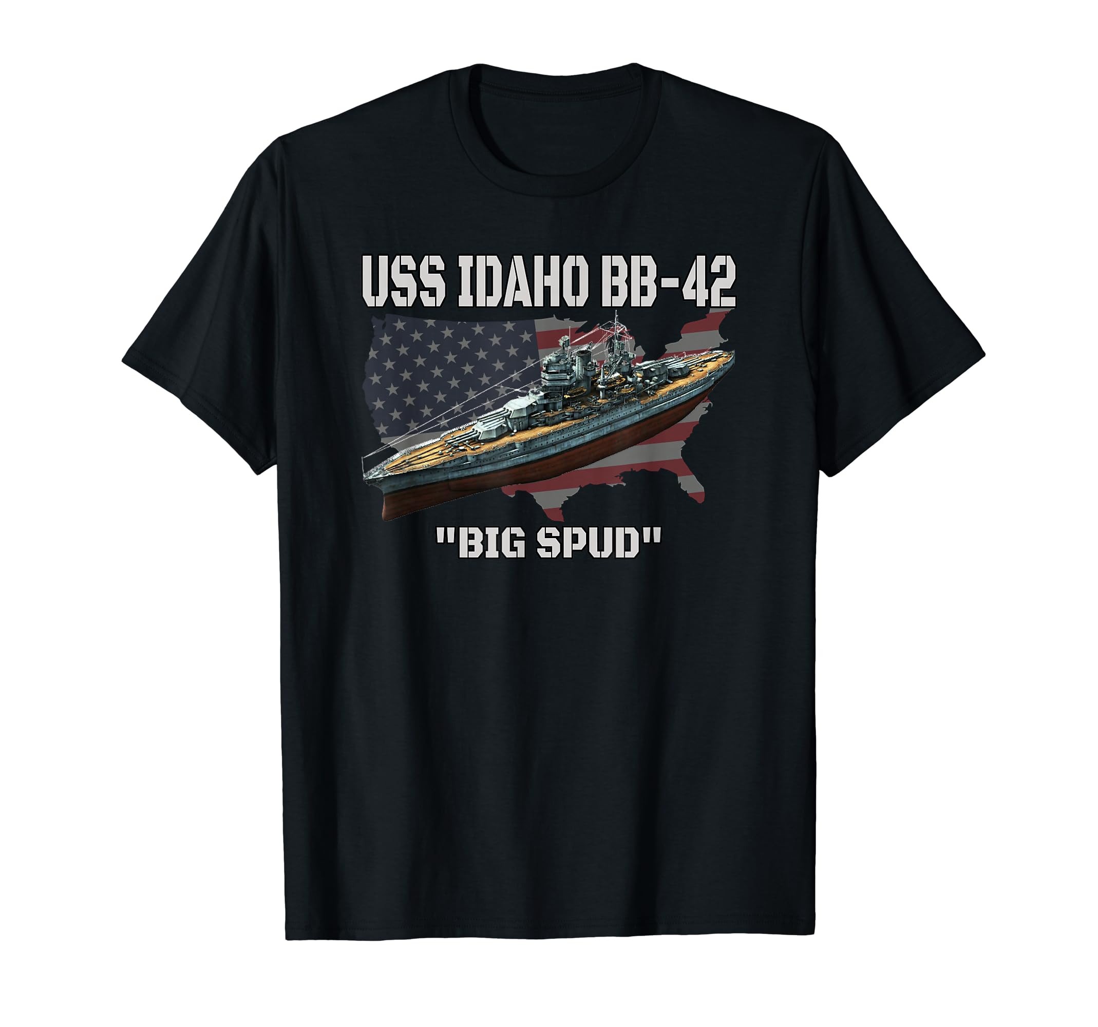 Uss Idaho Bb 42 Battleship Veterans Day T-Shirt - Graphic Print Men Women - T-Shirt, Sweatshirt, Hoodie