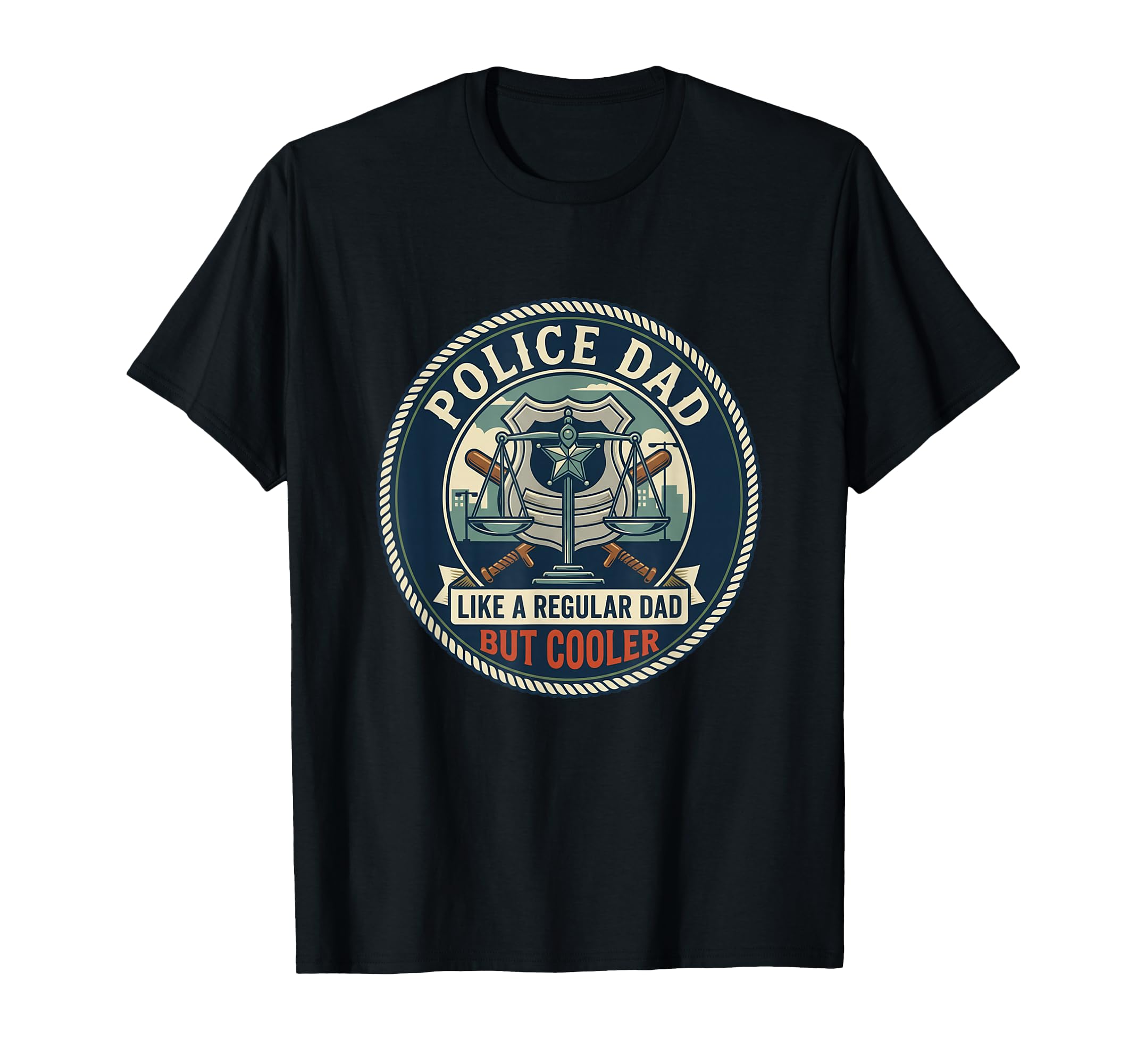 Police Dad Law Enforcement Officer T-Shirt - Custom Art Print Men Women - T-Shirt, Sweatshirt, Hoodie