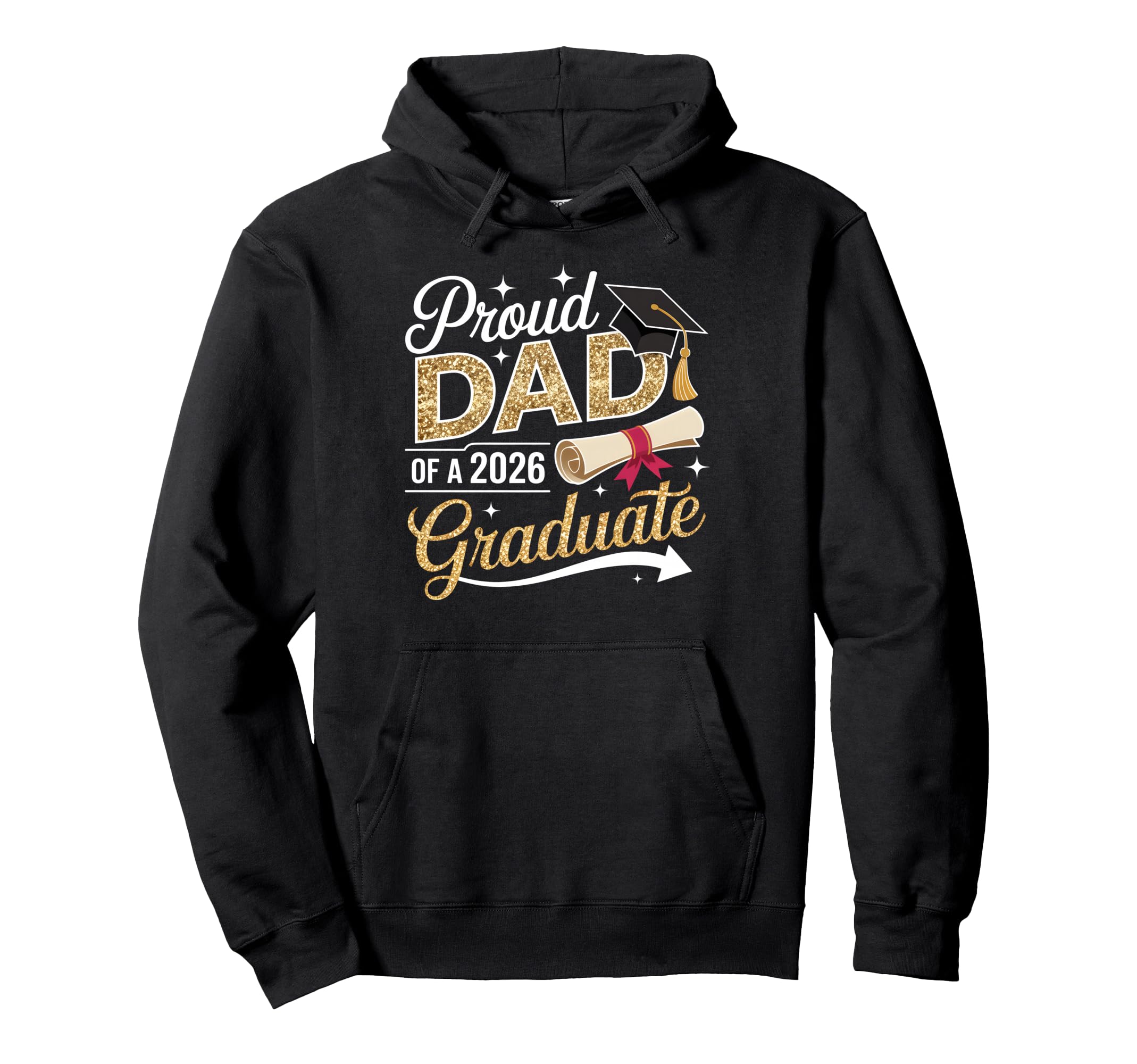 Proud Dad Senior 2026 Graduate Family Hoodie - Minimalist Print Unisex - T-Shirt, Sweatshirt, Hoodie