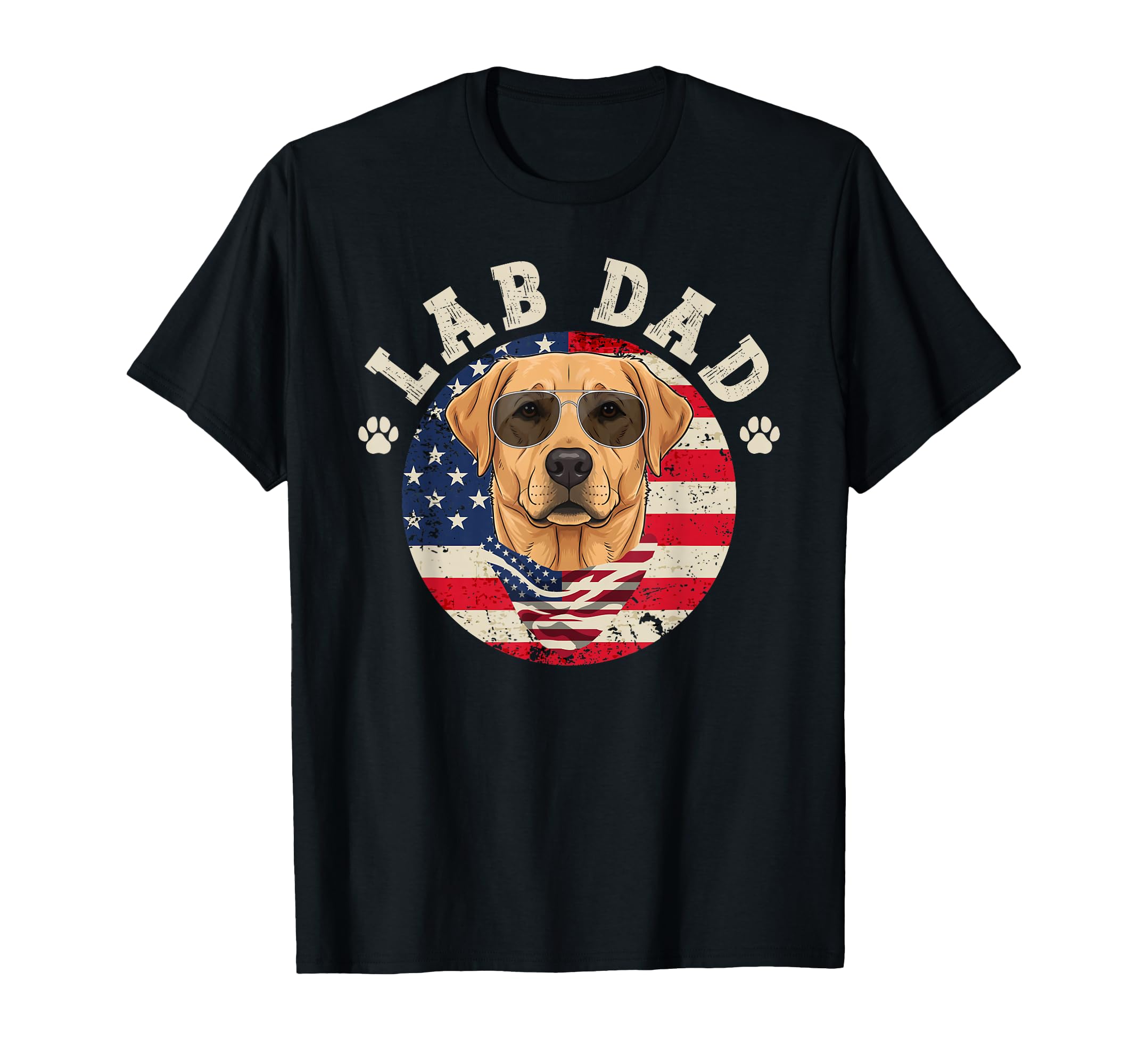 Lab Dad Us Flag Dad Labrador Dad T-Shirt - Fun Novelty Design Unisex - T-Shirt, Sweatshirt, Hoodie