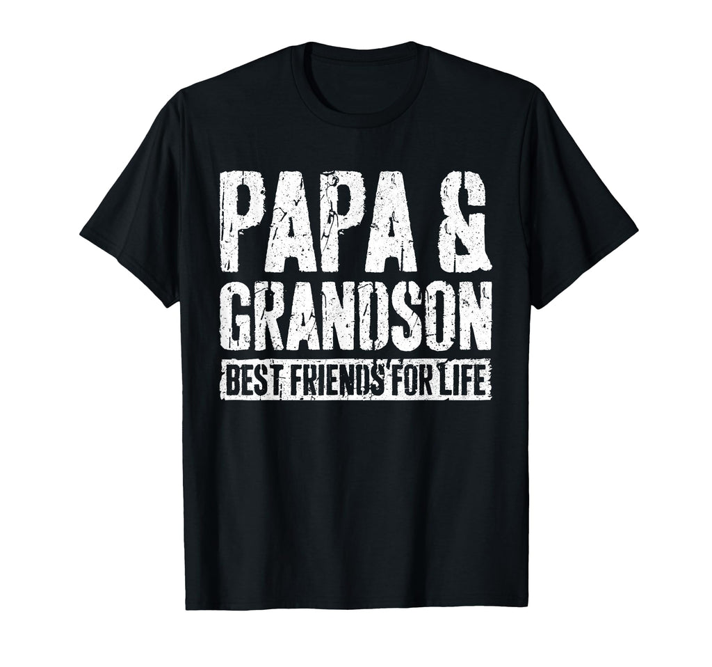 Papa And Grandson Best Friends Life T-Shirt - Custom Art Print Unisex - T-Shirt, Sweatshirt, Hoodie