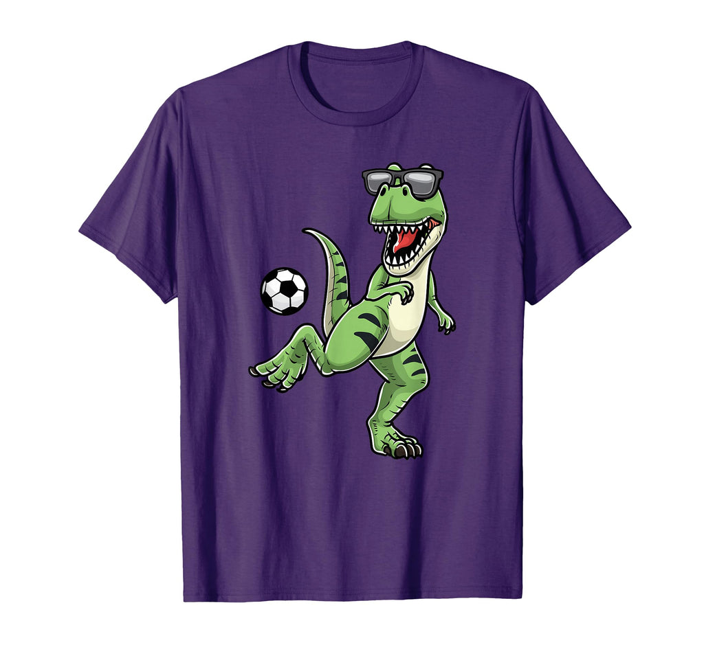 T Rex Playing Soccer Dinosaur Soccer T-Shirt - Minimalist Print Unisex - T-Shirt, Sweatshirt, Hoodie