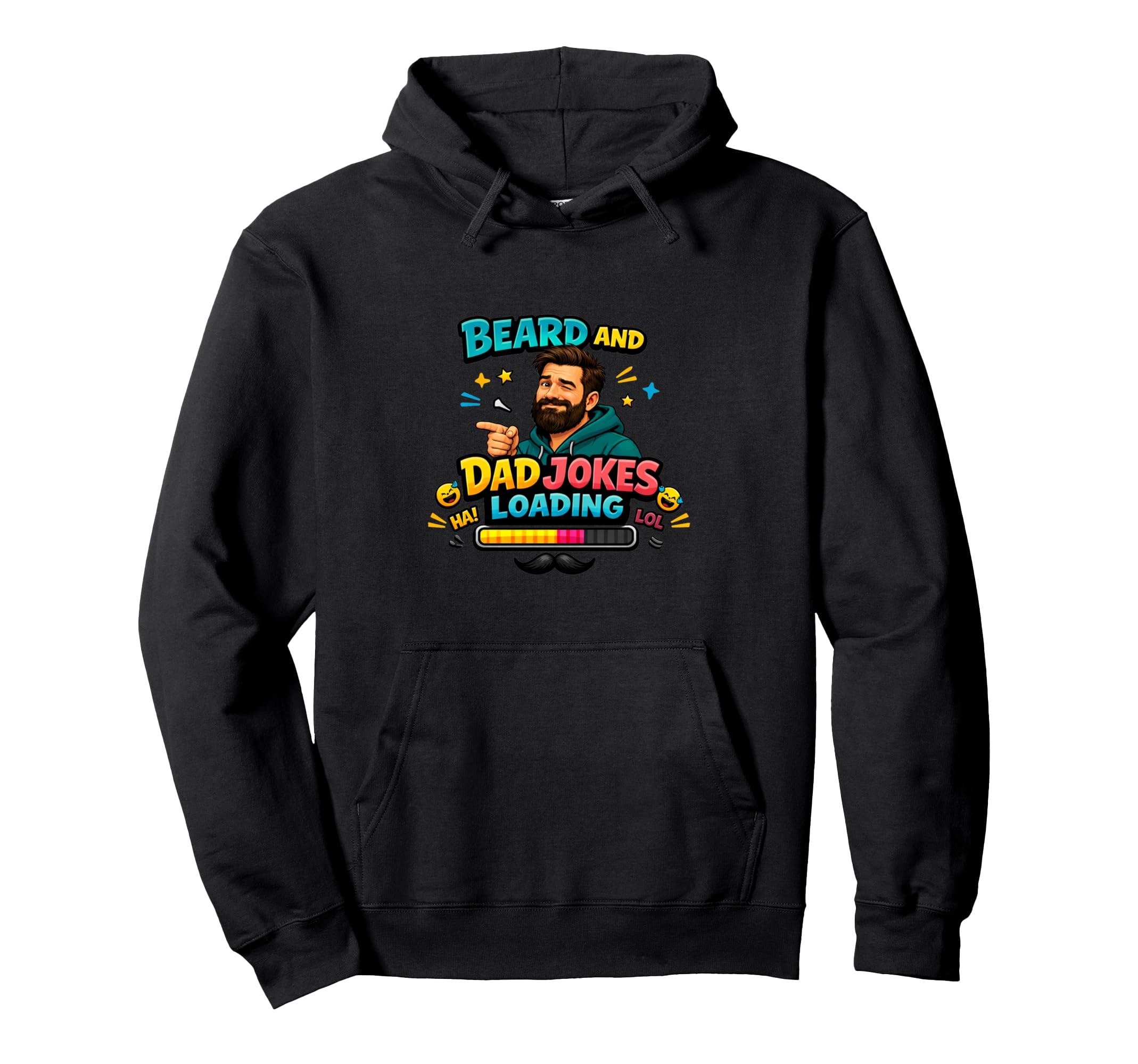 Beard Dad Jokes Loading Funny Father Hoodie - Minimalist Print Men Women - T-Shirt, Sweatshirt, Hoodie
