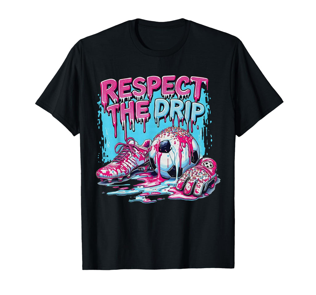 Soccer Drip Ice Cream Dripping T-Shirt - Aesthetic Graphic Men Women - T-Shirt, Sweatshirt, Hoodie