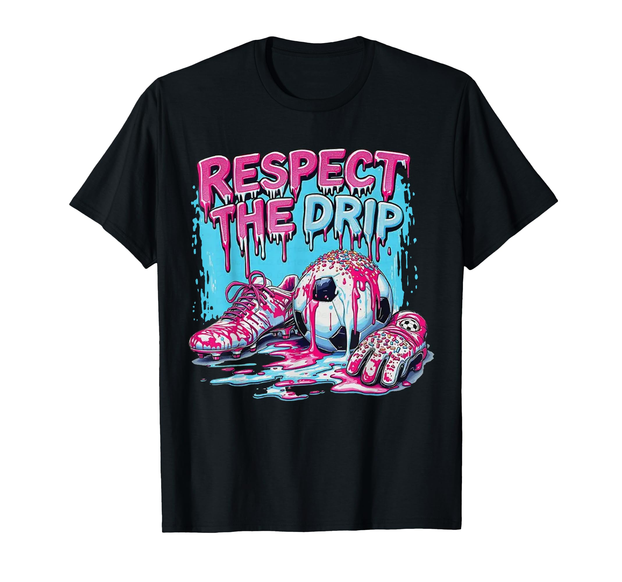 Soccer Drip Ice Cream Dripping T-Shirt - Aesthetic Graphic Men Women - T-Shirt, Sweatshirt, Hoodie