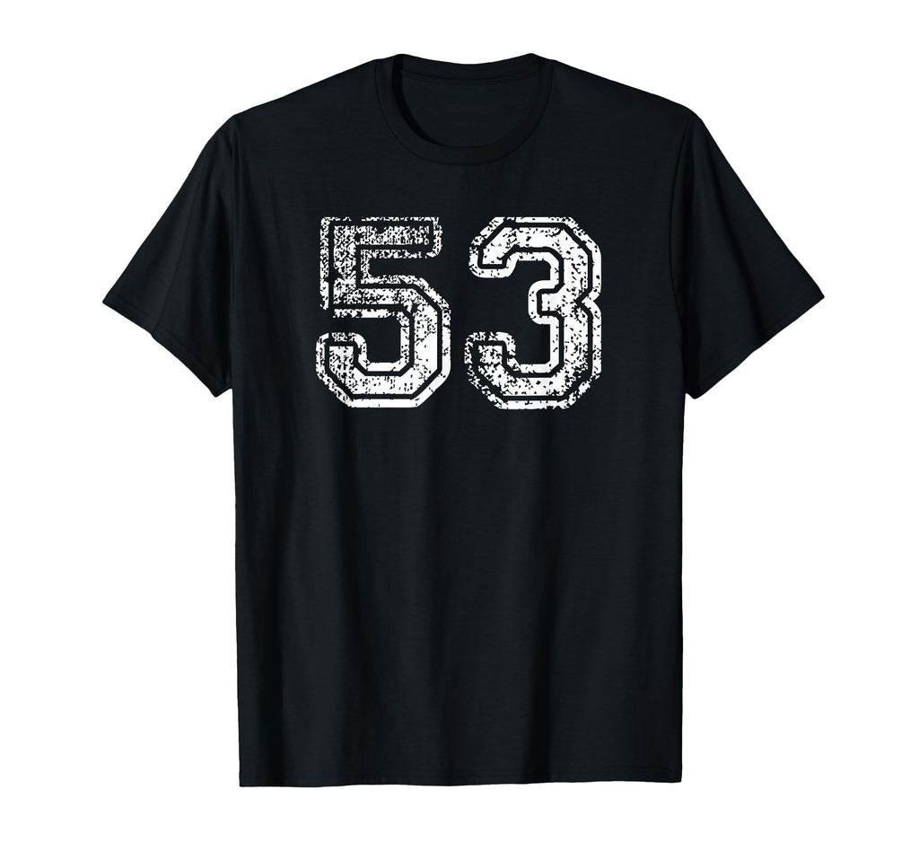 Number 53 Baseball Football Soccer T-Shirt - Fun Novelty Design for Adults - T-Shirt, Sweatshirt, Hoodie