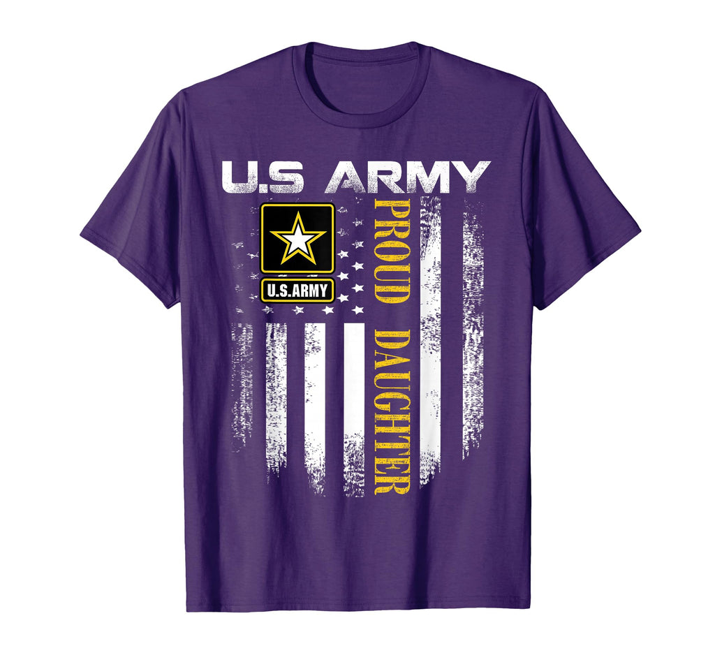 U S Army Proud Daughter American Flag T-Shirt - Custom Art Print Men Women - T-Shirt, Sweatshirt, Hoodie