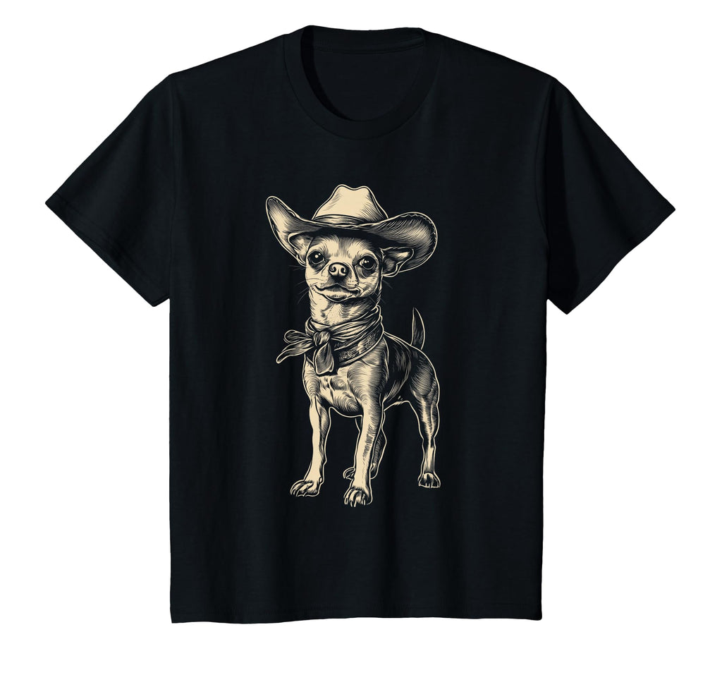 Chihuahua Wearing Cowboy Hat Funny T-Shirt - Graphic Print for Adults - T-Shirt, Sweatshirt, Hoodie