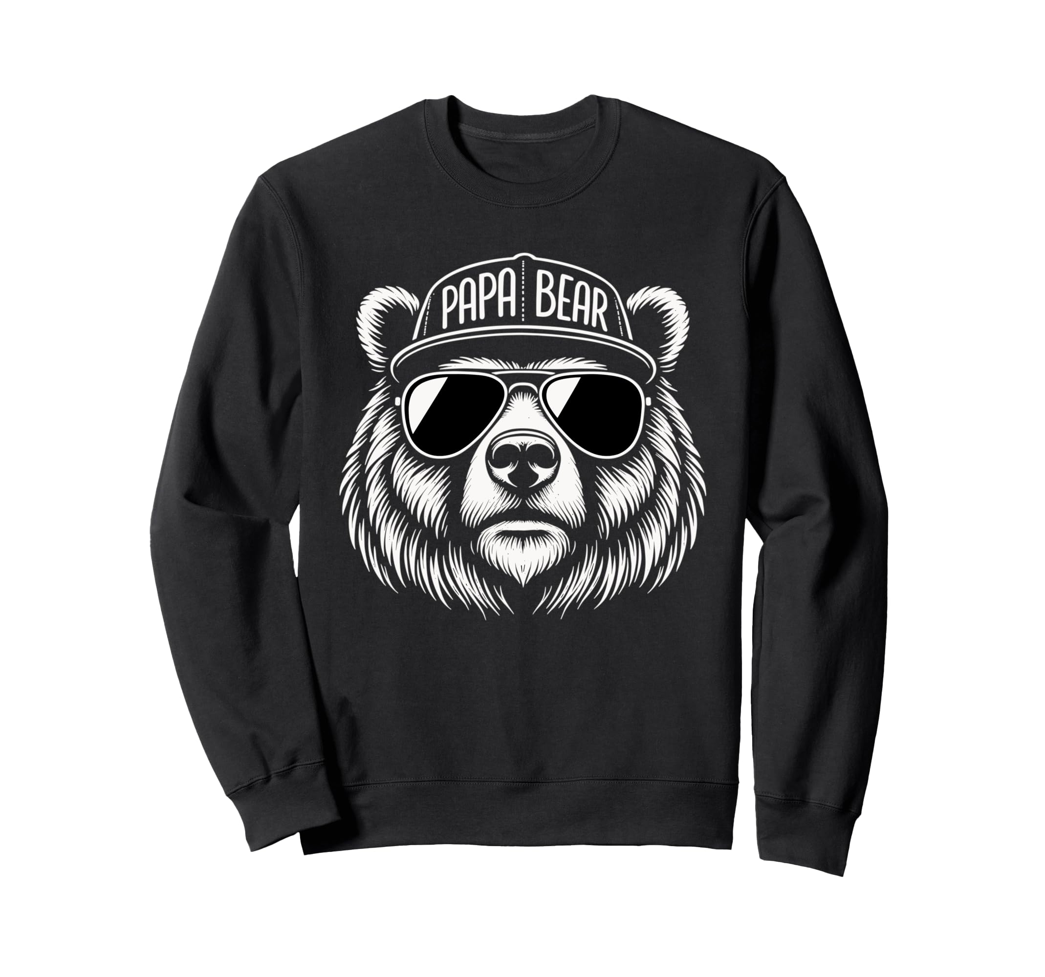 Papa Bear Bear Sunglasses Dad Fathers Sweatshirt - Unique Graphic Unisex - T-Shirt, Sweatshirt, Hoodie
