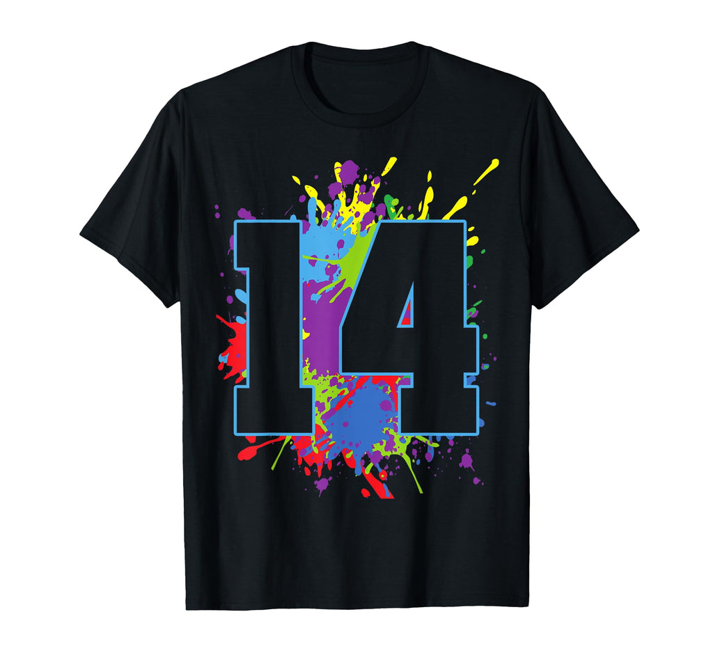14Th Birthday 14 Paint Splashes T-Shirt - Casual Everyday Wear for Adults - T-Shirt, Sweatshirt, Hoodie